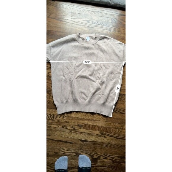 Peyton Jensen Pullover Sweater Womens S Tan Long Sleeve Knit Bohochic neutral - Picture 5 of 6